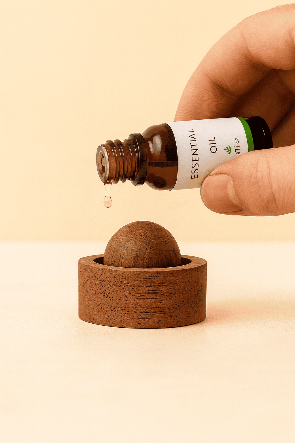 Holzglobus Aroma Diffusor aus Holz - dekorativer Duftspender ohne Batterie