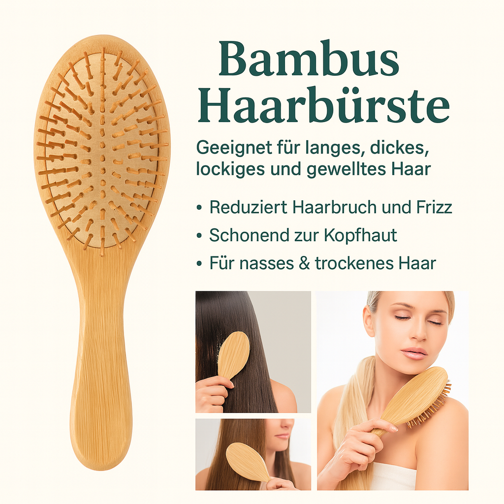 Ovale Bambus-Haarbürste