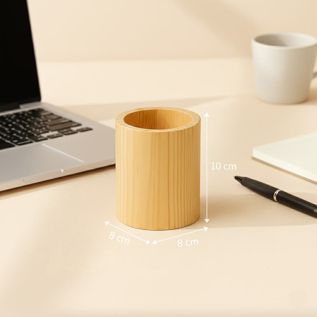 Runder Holz Stiftehalter - unbehandelt für DIY & Schreibtisch