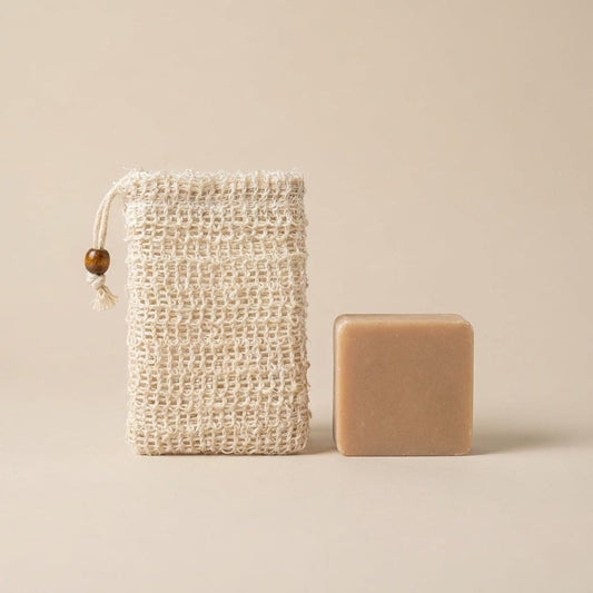 Seifenbeutel 3er Set aus weißen Leinen mit Kordelzug – für feste Seife und sanftes Peeling