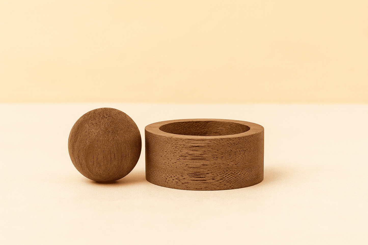 Holzglobus Aroma Diffusor aus Holz - dekorativer Duftspender ohne Batterie