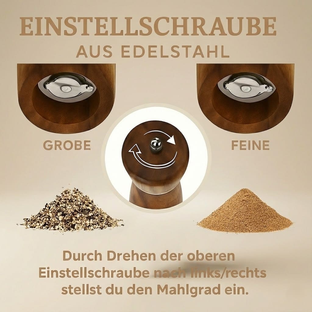 Akazienholz Salz & Pfeffermühle - 2er Set