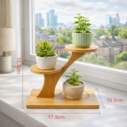 Maße Bambus Pflanzenständer 17,5 x 10,5 x 15,5 cm – kompakter Pflanzenhalter
