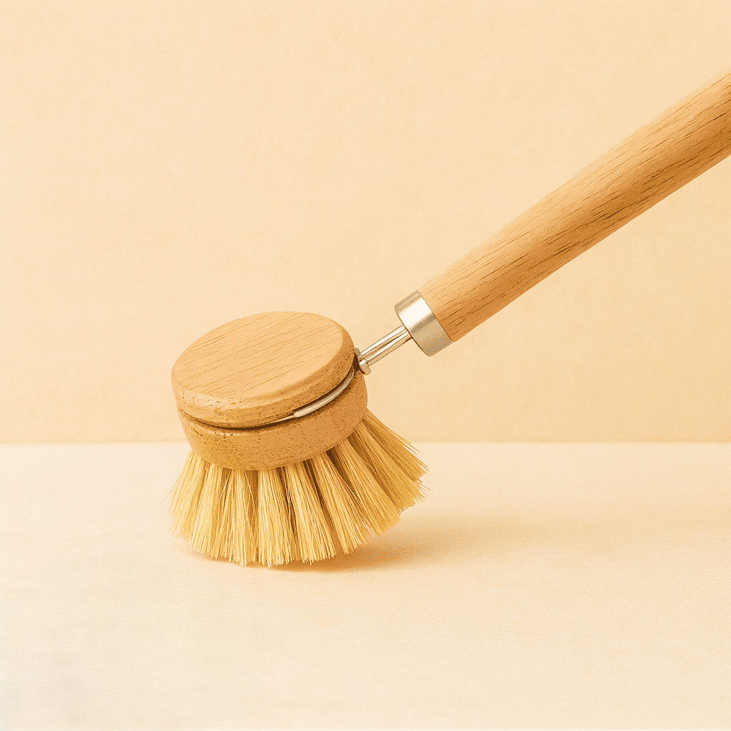 3-teiliges Spülbürsten-Set aus Bambus mit Holzgriff und zwei Ersatz-Bürstenköpfen