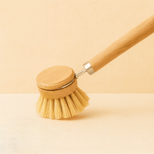 3-teiliges Spülbürsten-Set aus Bambus mit Holzgriff und zwei Ersatz-Bürstenköpfen