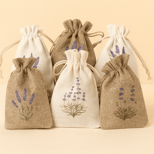 6er Set Lavendel Duftbeutel gefüllt mit getrockneten Blüten