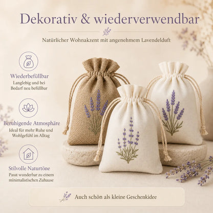 Infografik dekorative und wiederverwendbare Lavendel Duftbeutel für Zuhause
