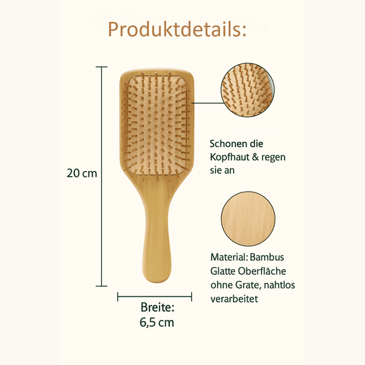 Schonendes Entwirren von lockigem oder feuchtem Haar mit breiten Bambuszinken