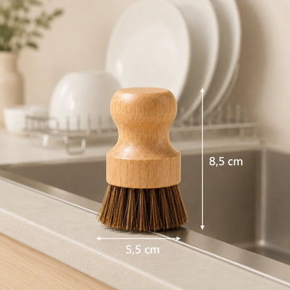 Maßgrafik der Mischhaar-Spülbürste mit 8,5 cm Höhe und 5,5 cm Breite