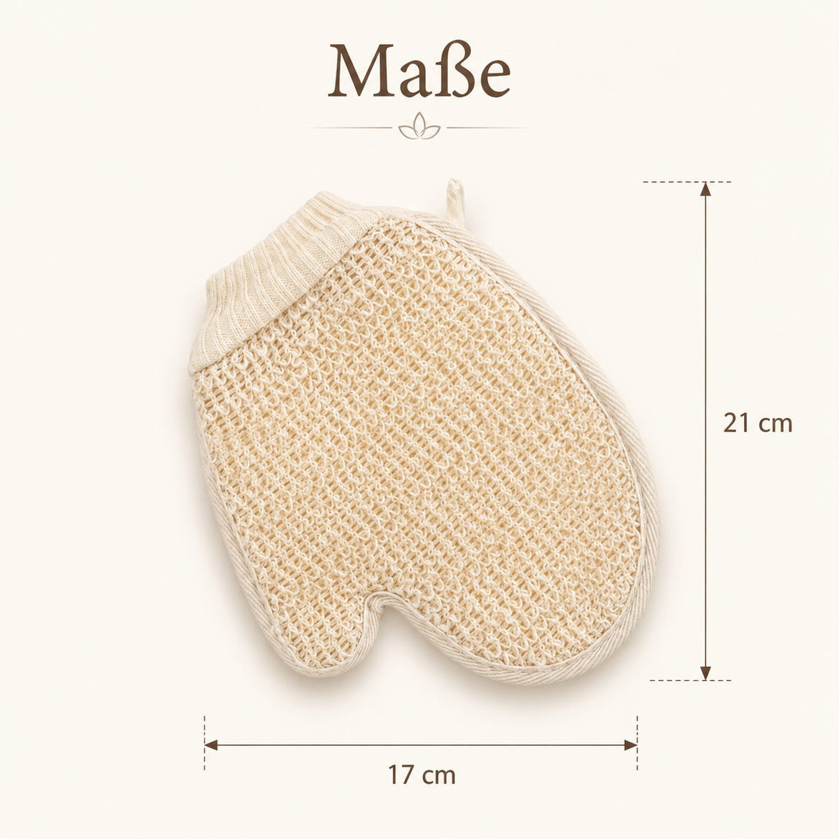 Peelinghandschuh Maße 21 x 17 cm für Dusche Bad und Körperpflege