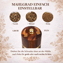 Einstellbarer Mahlgrad Pfeffermühle grob mittel fein Anleitung