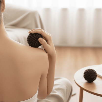 Nachhaltige und plastikfreie Holzbälle als Zubehör für Yoga und Wellness