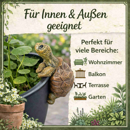 Schildkröte Blumentopf Figur zum Einhängen – Pflanzendeko geeignet für Wohnzimmer, Balkon, Terrasse und Garten
