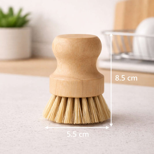 Sisal Spülbürste aus Holz mit Maßen 8,5 cm Höhe und 5,5 cm Breite – nachhaltige Küchenbürste