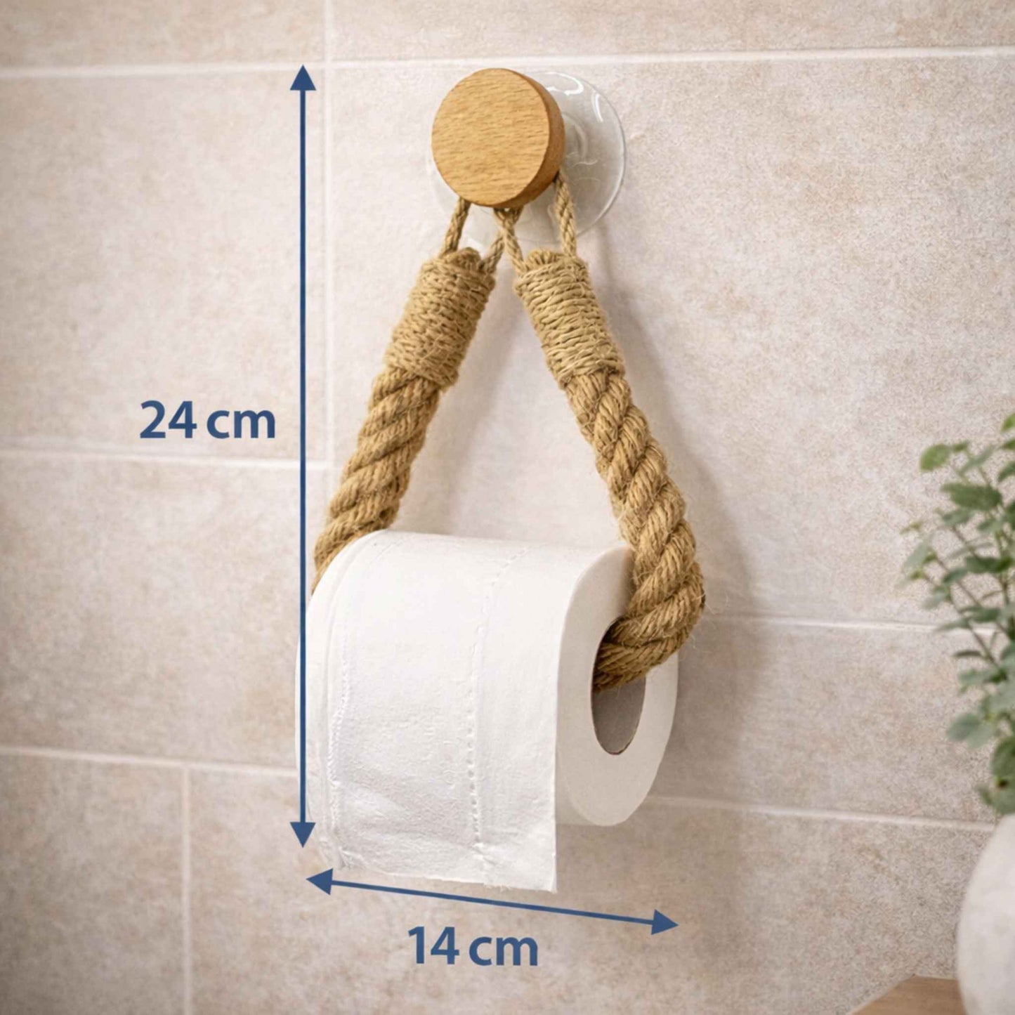Moderner Toilettenpapierhalter ohne Bohren montiert im Badezimmer neben Toilette