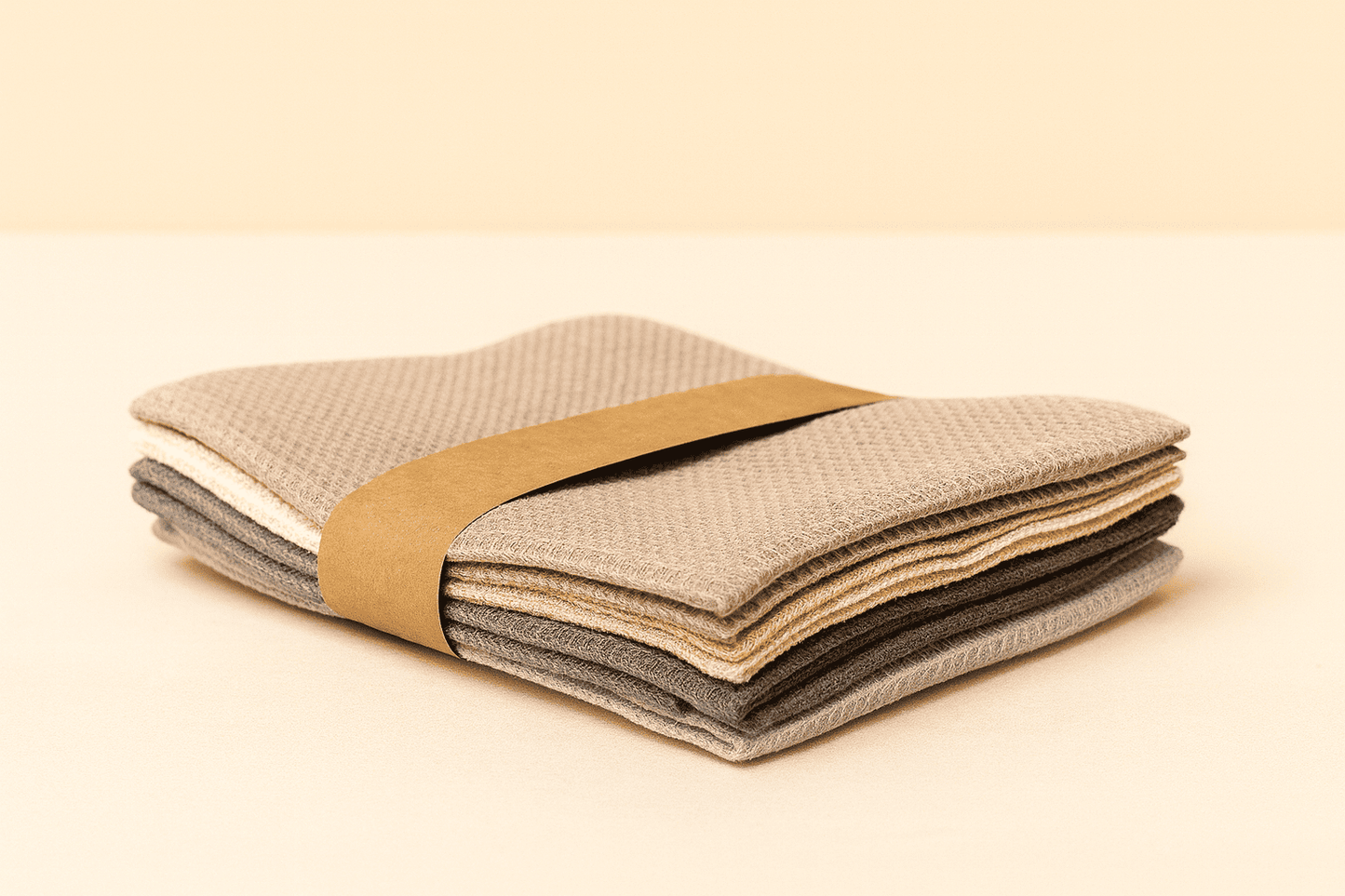 4er Set Waffel Geschirrtücher aus Baumwolle in verschiedenen Farben