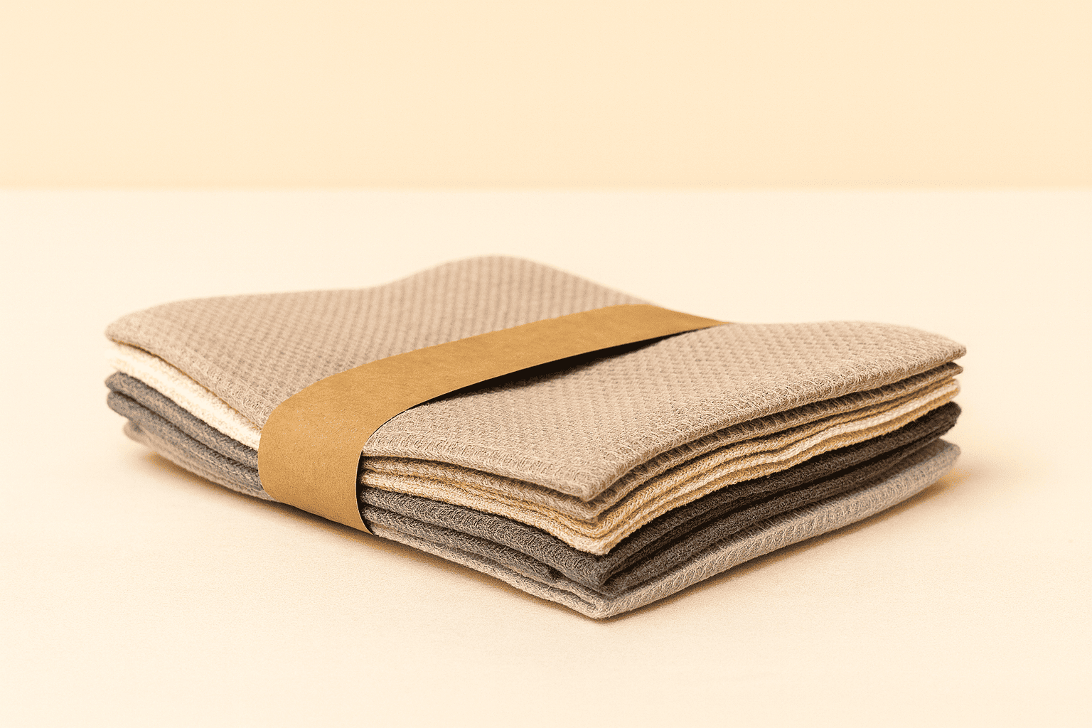 4er Set Waffel Geschirrtücher aus Baumwolle in verschiedenen Farben